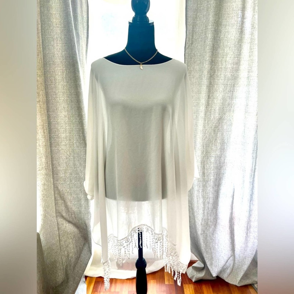 Lulus White Lace Beach Swim Suit Coverup Caftan